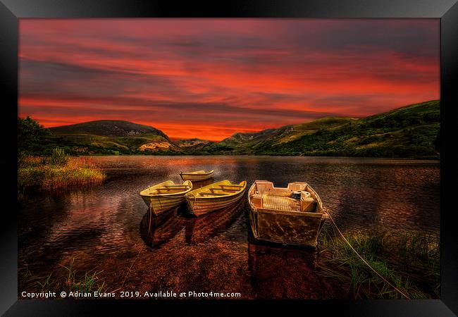 Llyn Nantlle Uchaf Snowdonia Framed Print by Adrian Evans