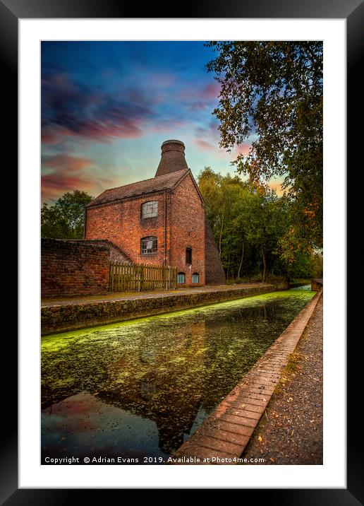 Coalport Bottle Kiln Sunset Framed Mounted Print by Adrian Evans