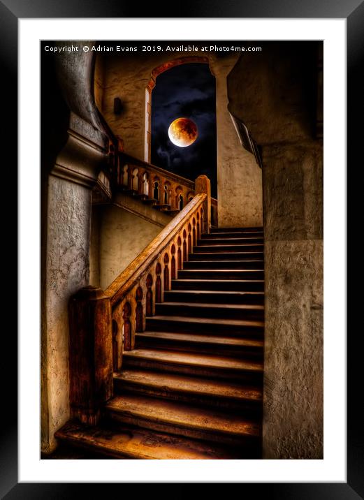 KTM Stairway Moon Framed Mounted Print by Adrian Evans