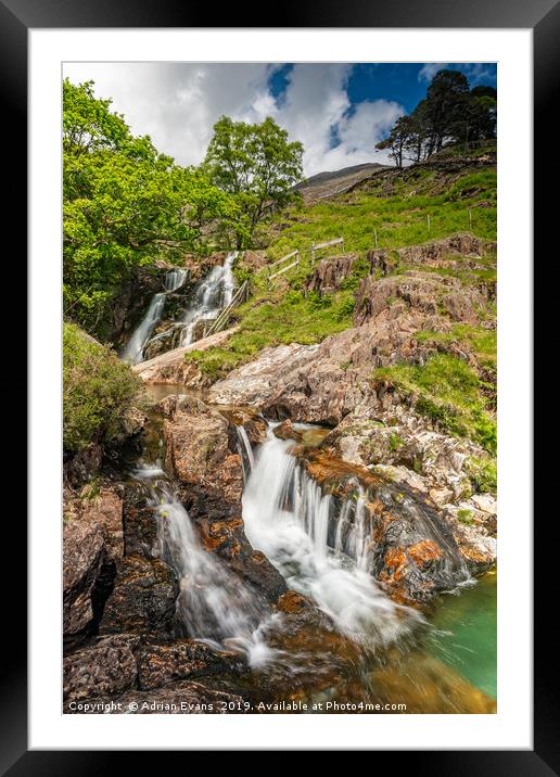 Watkin Path Waterfall Wales Framed Mounted Print by Adrian Evans