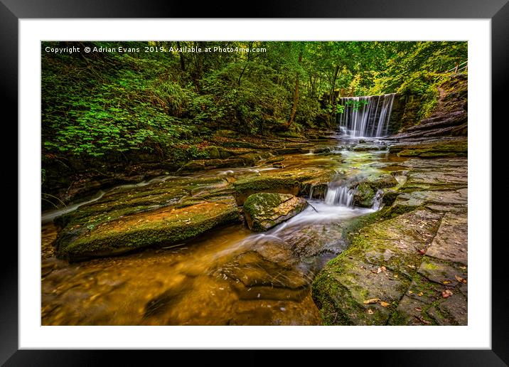 Nant Mill Falls Wales Framed Mounted Print by Adrian Evans
