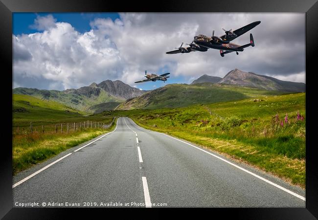 Lancaster in Snowdonia Framed Print by Adrian Evans