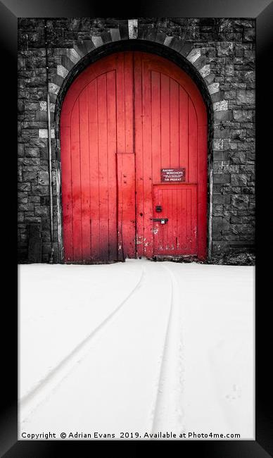 Red Railway Gate Framed Print by Adrian Evans