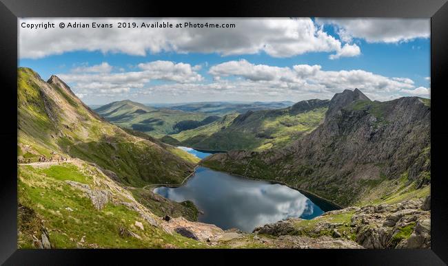 Footpath from Snowdon Mountain Framed Print by Adrian Evans