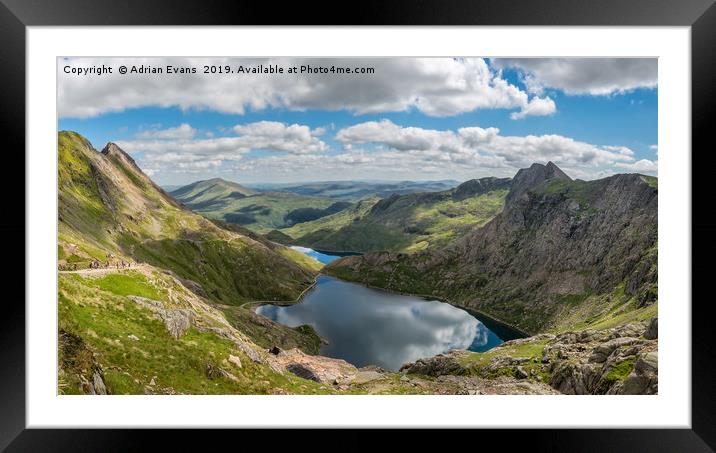 Footpath from Snowdon Mountain Framed Mounted Print by Adrian Evans