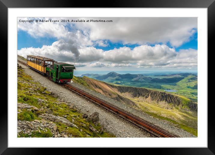 Mountain Railway Snowdonia Framed Mounted Print by Adrian Evans