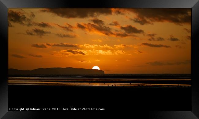 Rhyl Sunset Wales Framed Print by Adrian Evans