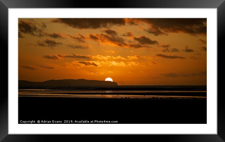 Rhyl Sunset Wales Framed Mounted Print by Adrian Evans