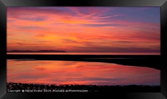 Seascape Sunset Rhyl Wales Framed Print by Adrian Evans