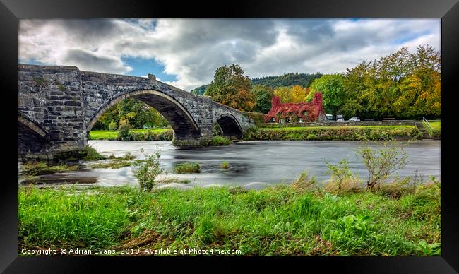 Llanrwst Tea Room Autumn Framed Print by Adrian Evans