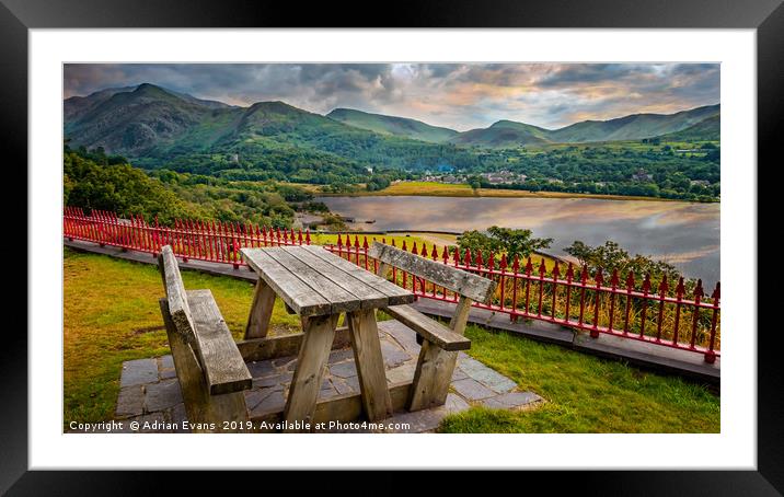 Llanberis Viewpoint Snowdonia Framed Mounted Print by Adrian Evans