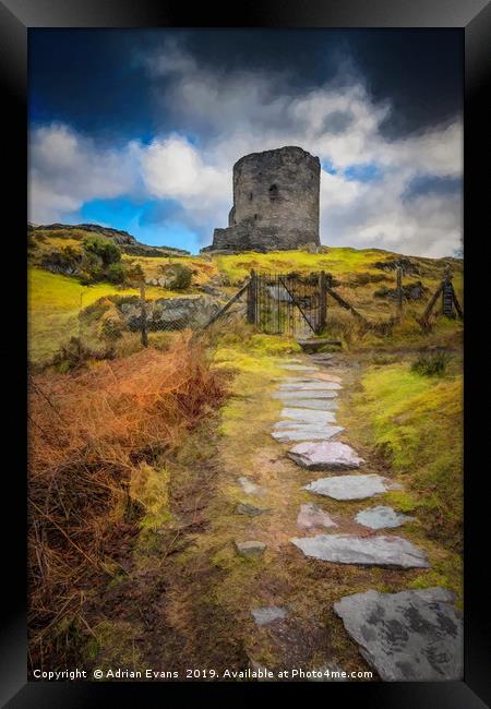 Dolbadarn Castle Llanberis Wales Framed Print by Adrian Evans