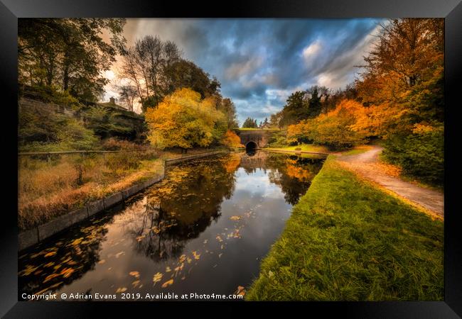 Chirk Canal Autumn Framed Print by Adrian Evans
