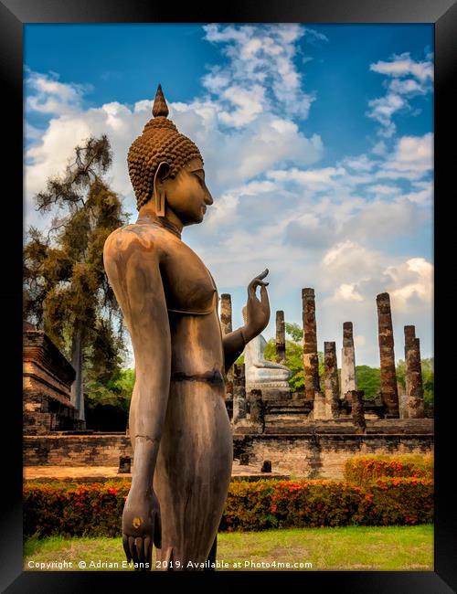 Sukhothai Buddha Thailand Framed Print by Adrian Evans