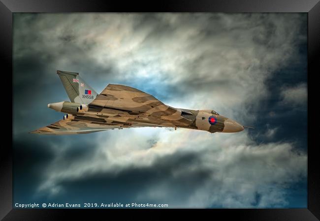 Avro Vulcan Aircraft Framed Print by Adrian Evans