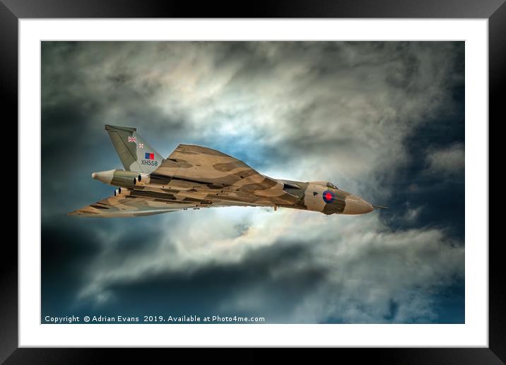 Avro Vulcan Aircraft Framed Mounted Print by Adrian Evans
