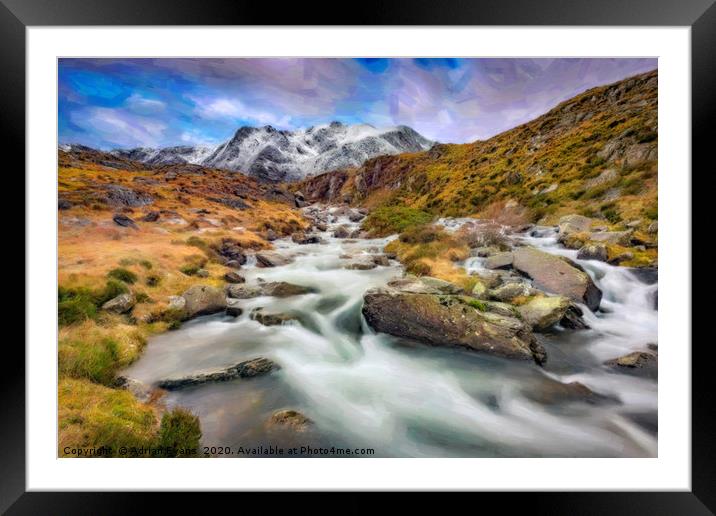 Mountain River Cwm Idwal Snowdonia Framed Mounted Print by Adrian Evans