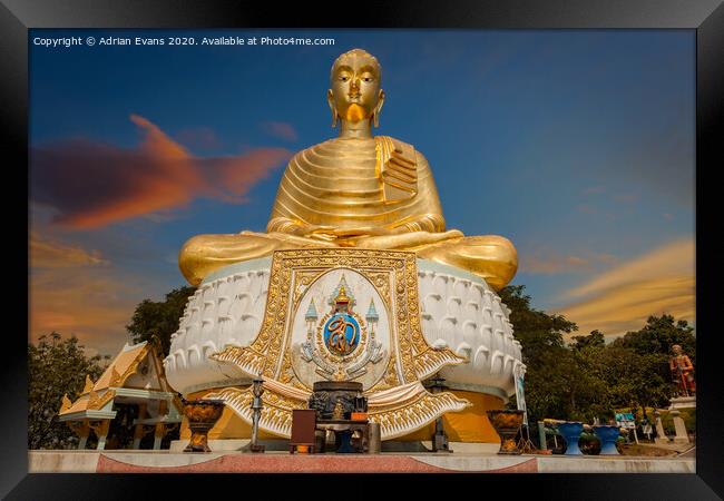 Golden Buddha Tang Sai Temple Thailand  Framed Print by Adrian Evans