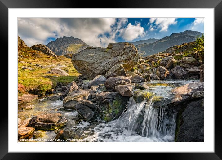 Tryfan Mountain Snowdonia Wales Framed Mounted Print by Adrian Evans