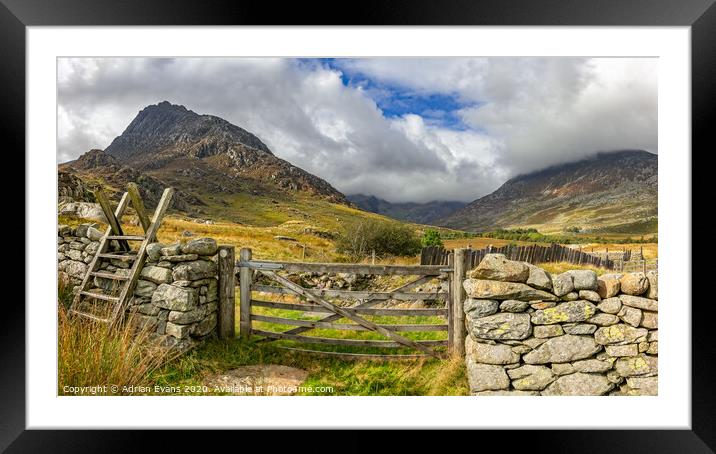 Gates to Tryfan East Snowdonia Framed Mounted Print by Adrian Evans