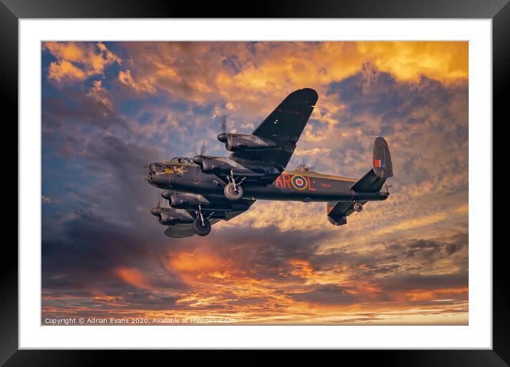 Lancaster Bomber  Framed Mounted Print by Adrian Evans