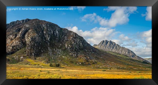 Tryfan Mountain East Face Wales Framed Print by Adrian Evans