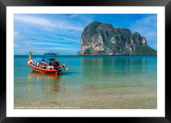 Pak Meng Boat Thailand Framed Mounted Print by Adrian Evans