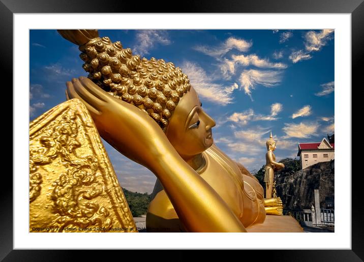 Khao Krailat Temple Buddha thailand Framed Mounted Print by Adrian Evans