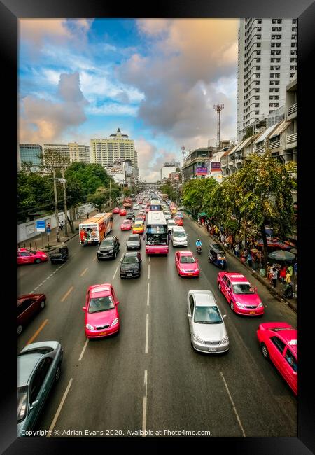 Bangkok Street View  Framed Print by Adrian Evans