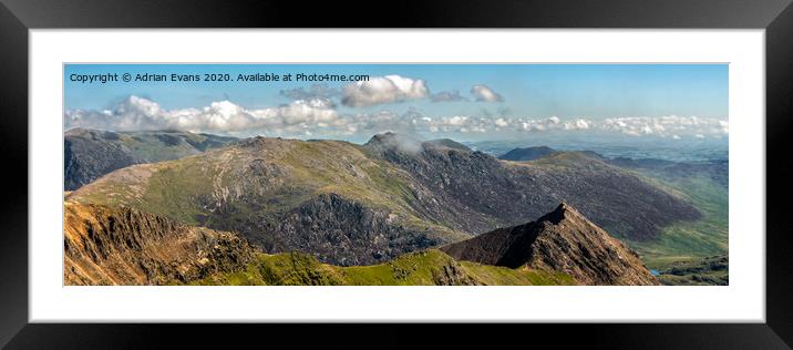 Mount Snowdon Summit View Framed Mounted Print by Adrian Evans