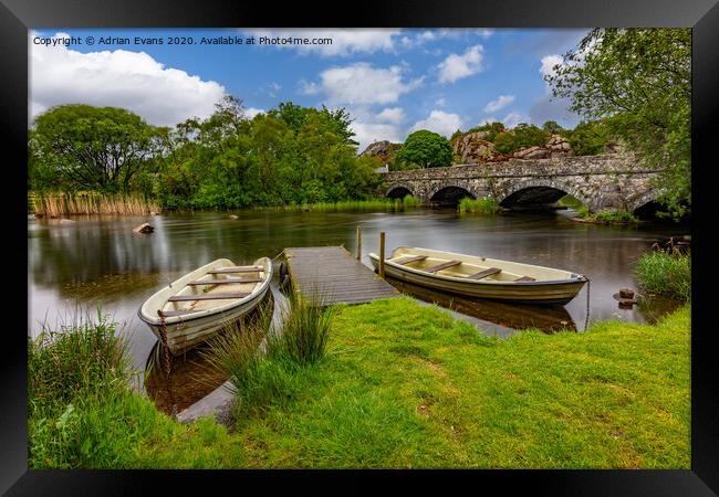 Padarn Lake Bridge Llanberis Framed Print by Adrian Evans