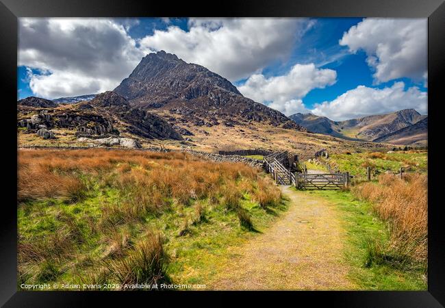 Tryfan and the Ogwen Valley Wales Framed Print by Adrian Evans