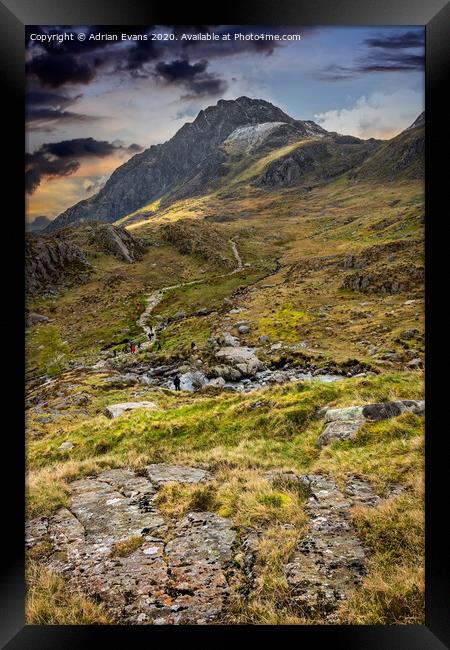 Footpath To Snowdonia Wales Framed Print by Adrian Evans