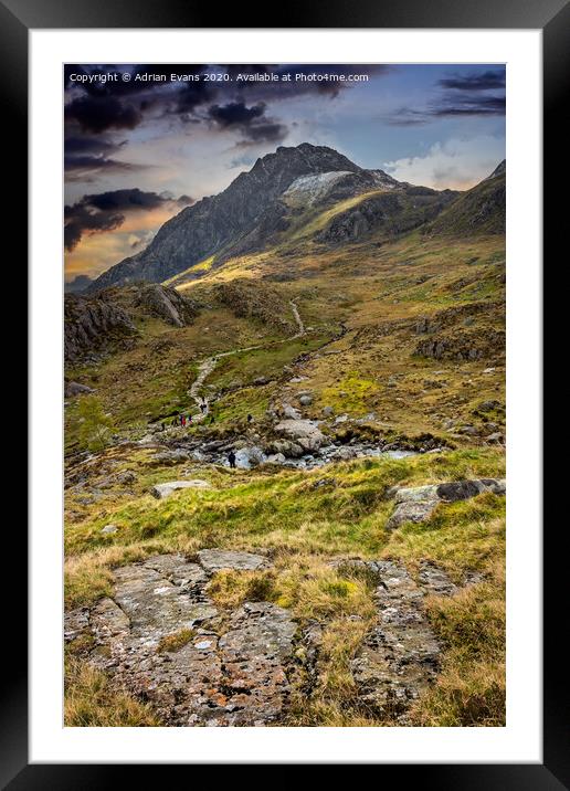 Footpath To Snowdonia Wales Framed Mounted Print by Adrian Evans