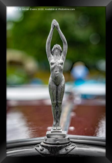 Car Hood Ornament Framed Print by Adrian Evans