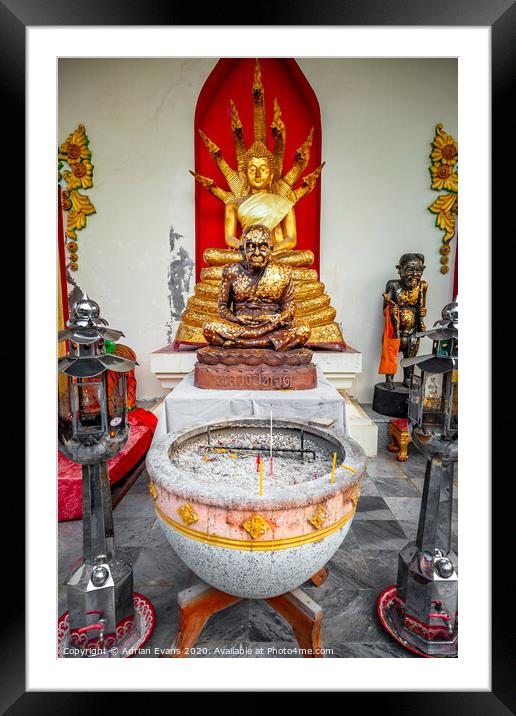 Buddha Temple Bangkok Thailand Framed Mounted Print by Adrian Evans