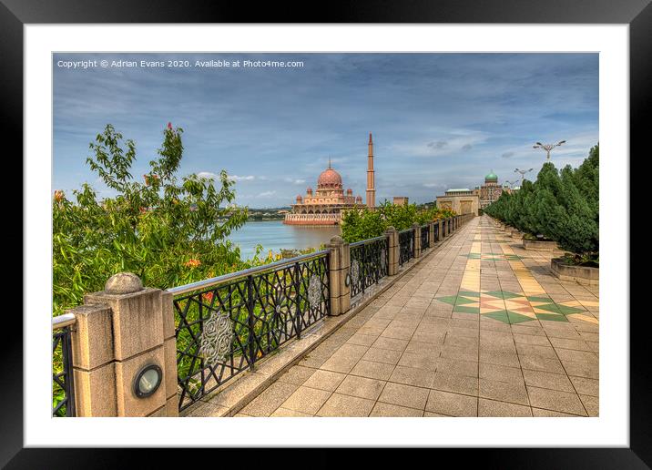 Putra Mosque Malaysia Framed Mounted Print by Adrian Evans