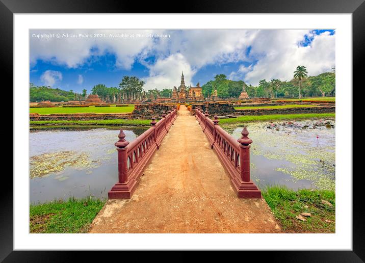 Sukhothai Historical Park Thailand Framed Mounted Print by Adrian Evans