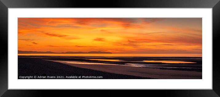 Rhyl Beach Wales Sunset Framed Mounted Print by Adrian Evans