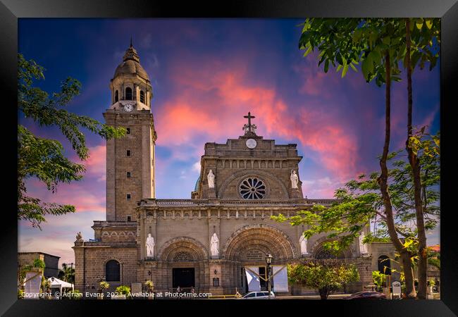 Manila Cathedral Philippines Framed Print by Adrian Evans