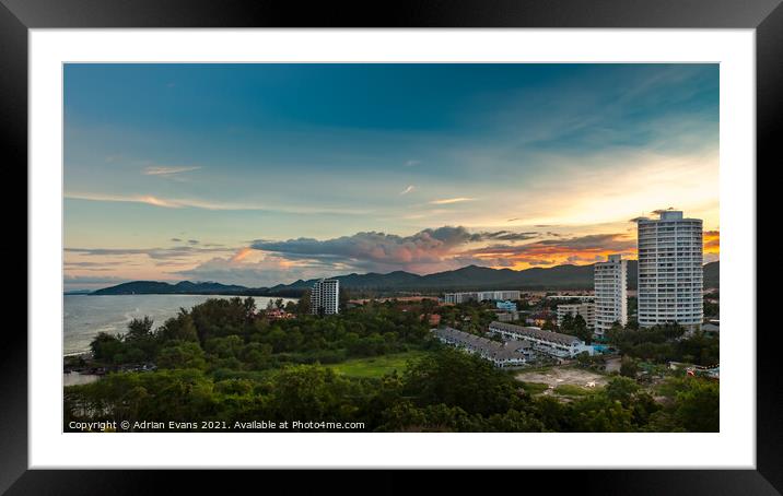 Sunset Khao Takiab Thailand Framed Mounted Print by Adrian Evans