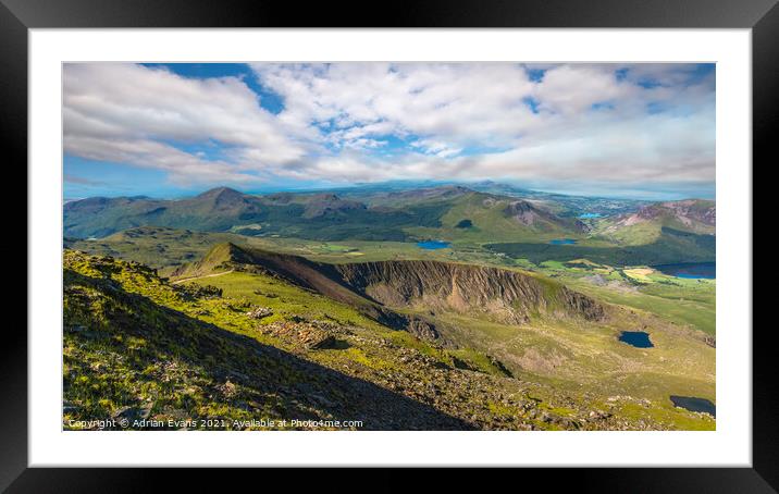 Snowdon Moutain View Framed Mounted Print by Adrian Evans