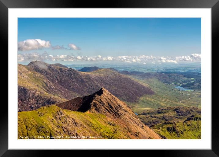 Snowdon Summit Viewpoint Framed Mounted Print by Adrian Evans