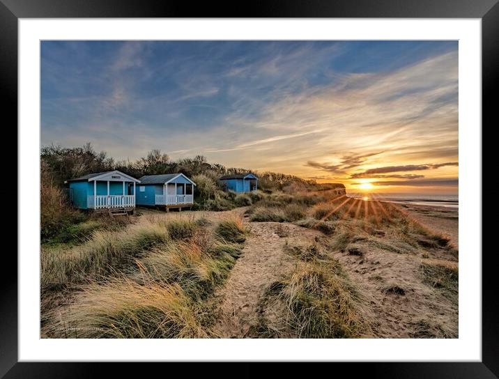 Sunset beach huts - Hunstanton  Framed Mounted Print by Gary Pearson