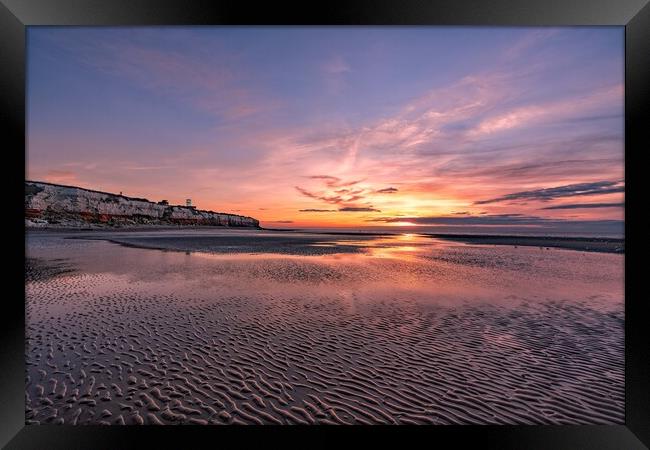 Sunset over beautiful Old Hunstanton beach Framed Print by Gary Pearson
