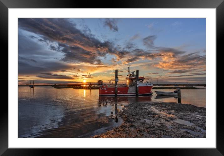 Sunset at Brancaster Staithe Framed Mounted Print by Gary Pearson