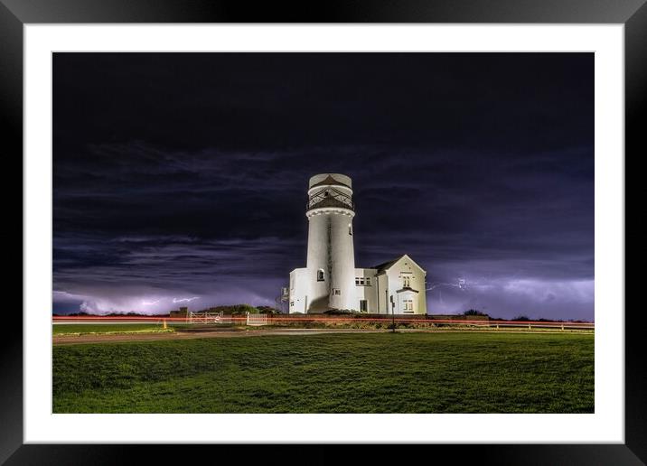 Lightning and the old lighthouse - Hunstanton  Framed Mounted Print by Gary Pearson