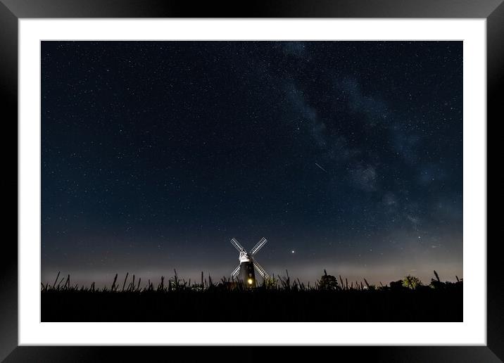 The mill, the Milkyway, and the meteor  Framed Mounted Print by Gary Pearson