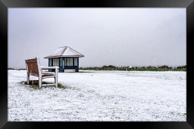 A snowy day at Hunstanton Framed Print by Gary Pearson