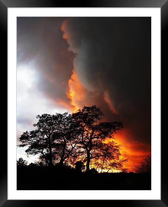 Sunset clouds before rain Framed Mounted Print by Gary Pearson